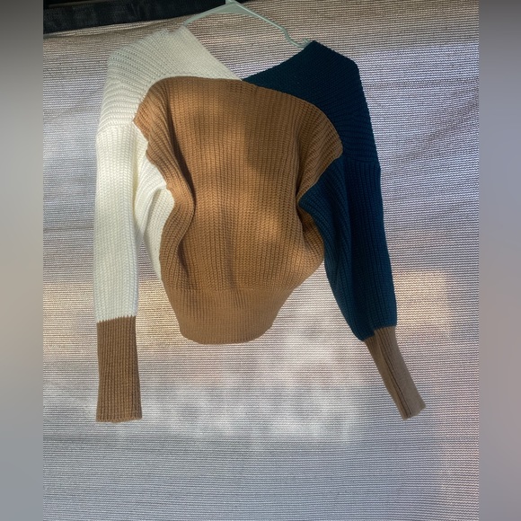 Zaful Twist Knot Color Block Sweater - Picture 4 of 5